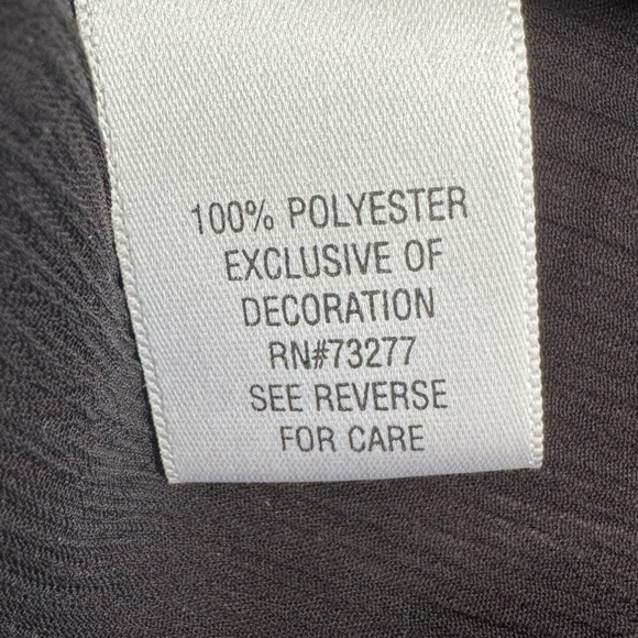 Apt 9 Bohemian Sheer Black Empire Tie Waist Blouse/Top with Crochet Detail Small - Picture 9 of 13